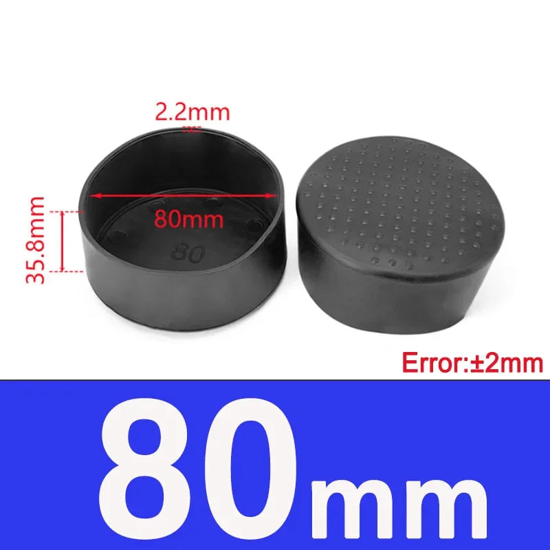 1-20Pcs Round Black PVC Soft Rubber Pipe Sleeve Tube Cap Table Chair Foot Pad Protective Cover 6 8 10 12 14 16 20 22 25 28-100mm