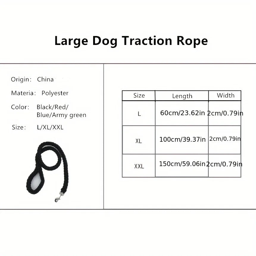 Braided Dog Training Leash - Strong Lead for Large Dogs - photo 2