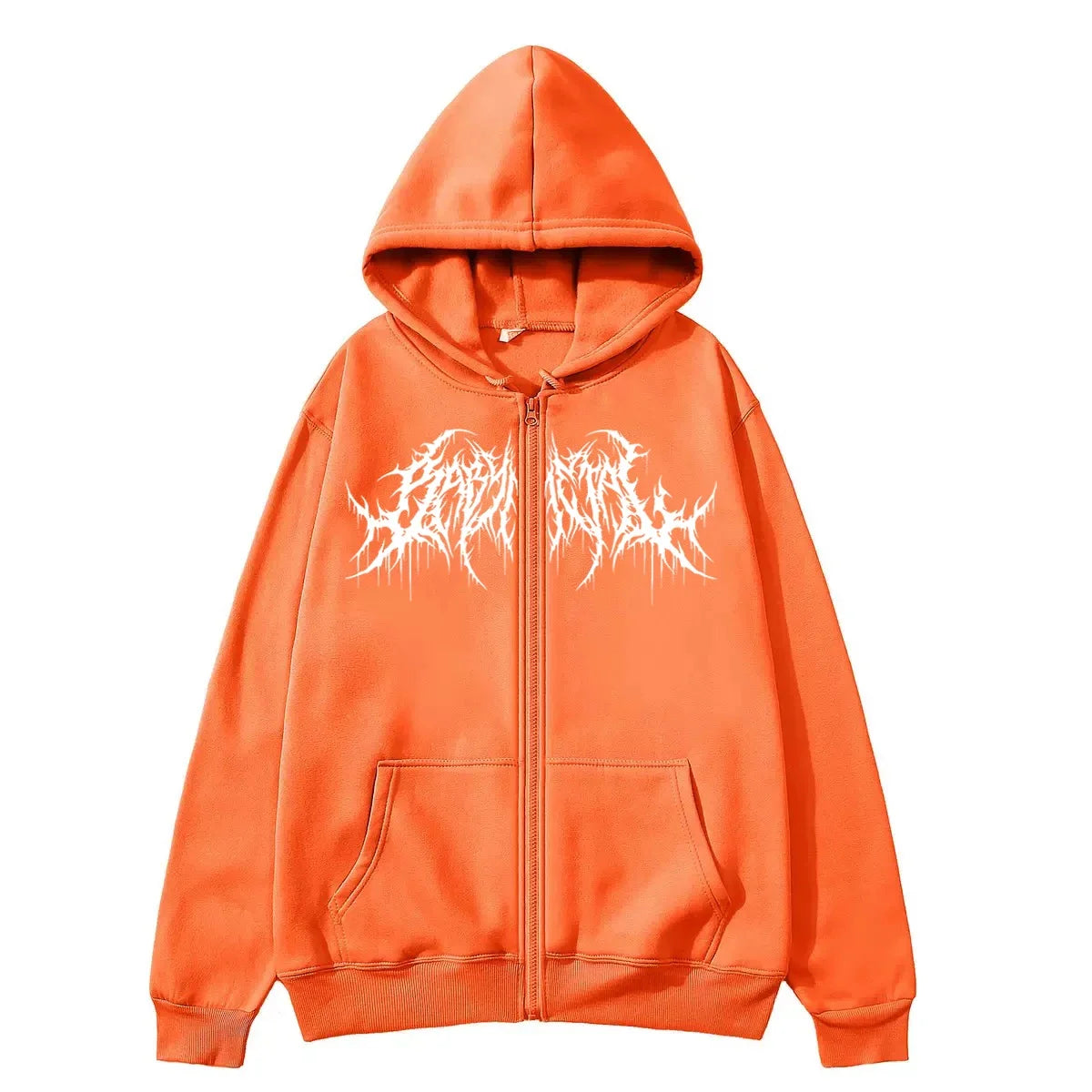 Men's Y2K Graphic Zip-Up Hoodie, Gothic Style