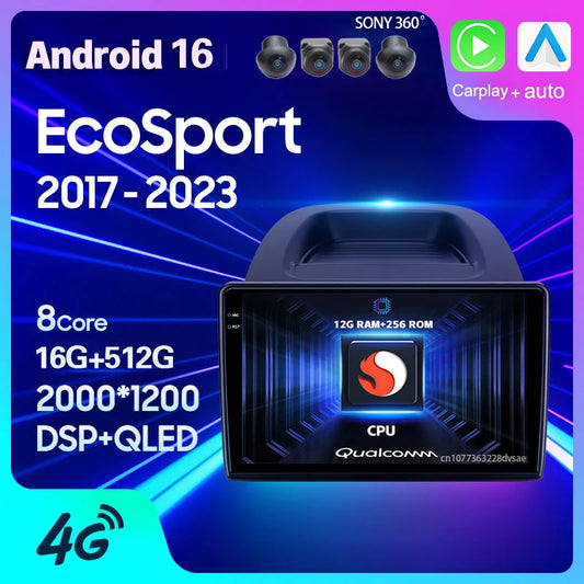 Car Stereo with Apple CarPlay & Android Auto, Compatible with Ford EcoSport