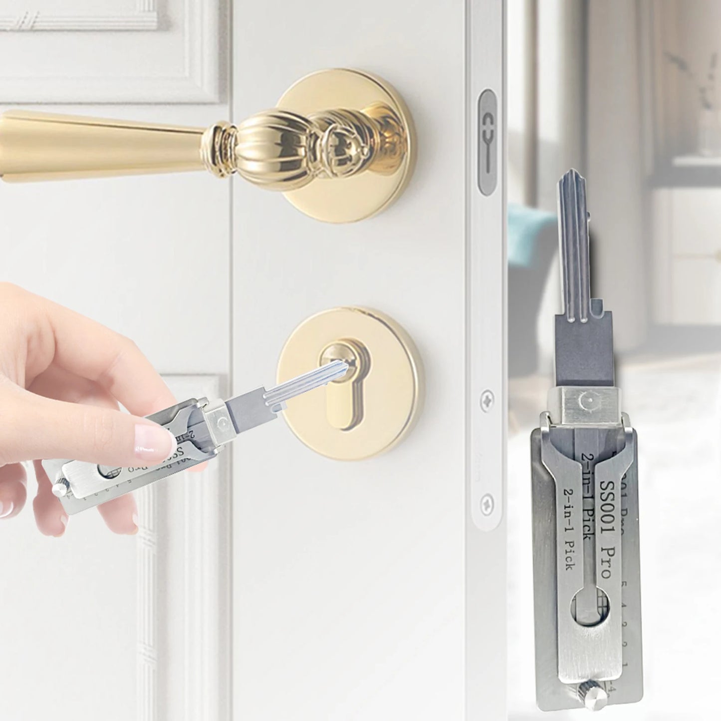1-5X Lockpicking Lock Decoder SS001 O-ring Pickup Kit Pick Locksmith Tools Key Decoder Precision Hook Door Maintenance Repair
