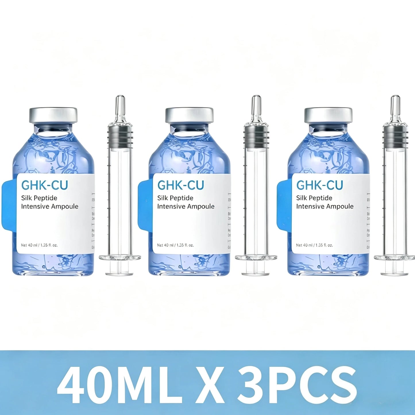 GHK-Cu Blue Copper Silk Peptide Ampoule Serum Moisturizing Firm Revitalize Boost Skin Elasticity Repair Skin Barrier