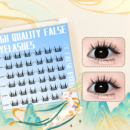 No-Glue Cluster False Eyelashes for Natural Cosplay & DIY Makeup