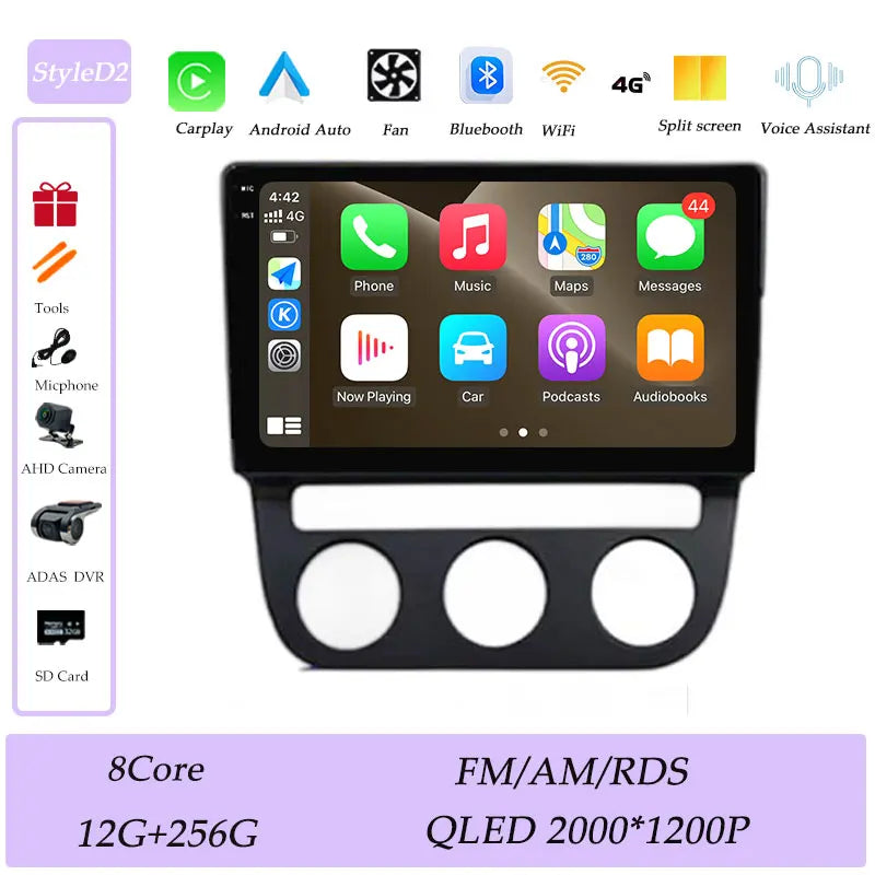 Android Car Stereo for VW Golf Mk5, Jetta GLI, Rabbit 1K (2006–2010) — CarPlay, GPS, DSP, Split Screen