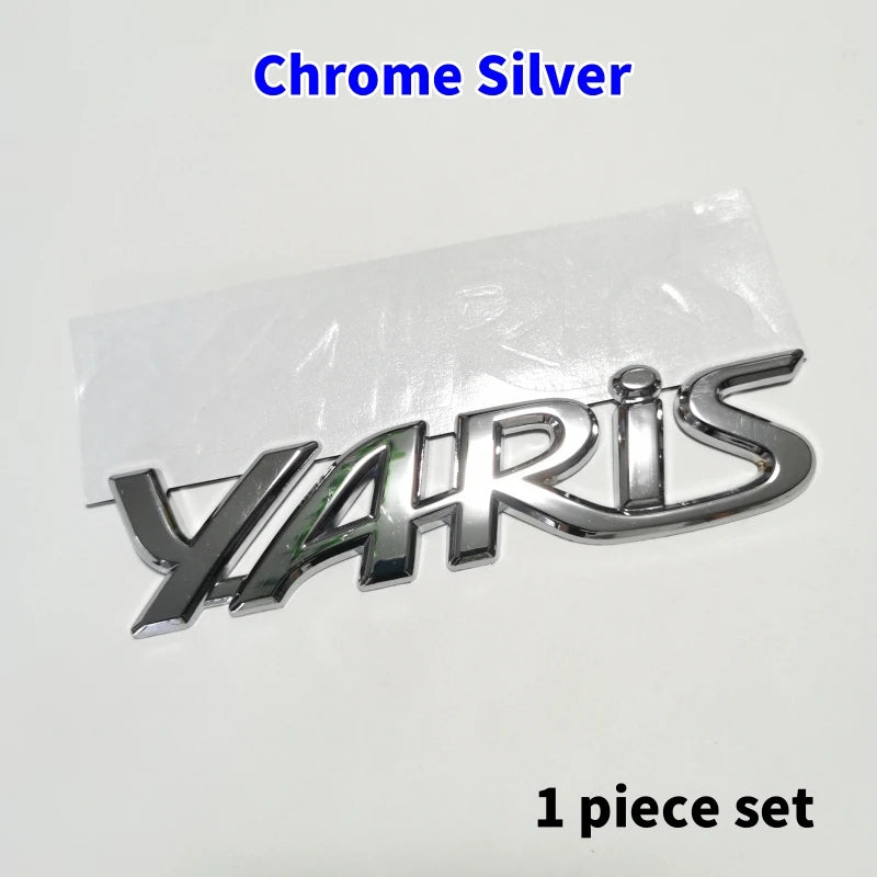 3D ABS Yaris Logo Emblem Badge Matte black Chrome Plated Trunk Letter Sticker For Toyota Yaris Car Exterior Decor Accessories