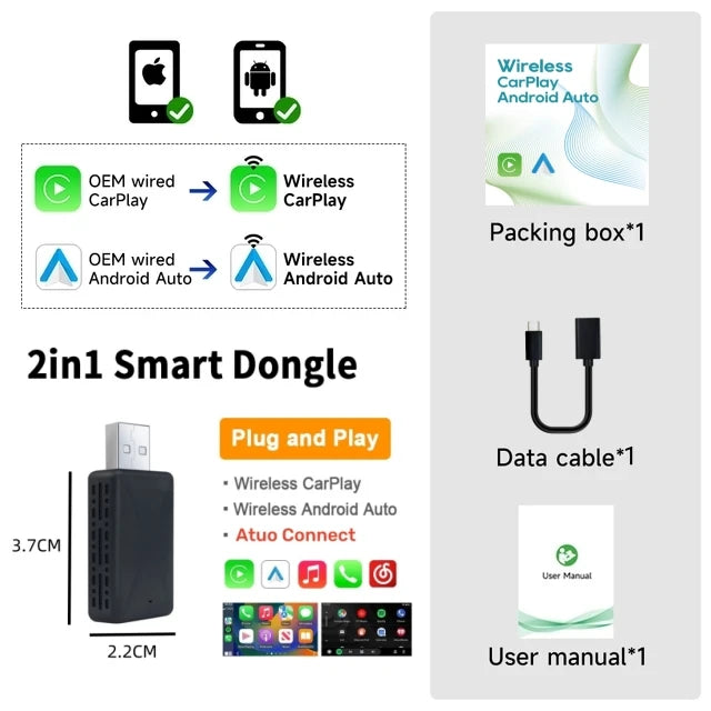 Wireless CarPlay & Android Auto Adapter, Compatible with Ford F150, Explorer, Bronco, Maverick & Mustang