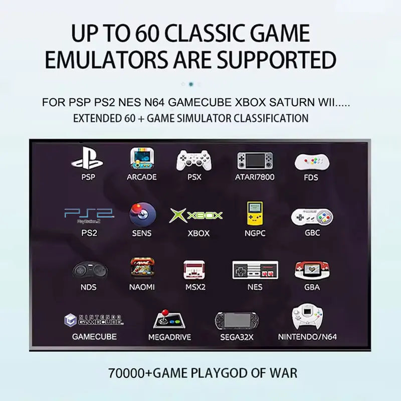T1 Portable Game Console — 10-inch HD Screen, 60+ Emulators, Dual-System, Wireless Controller