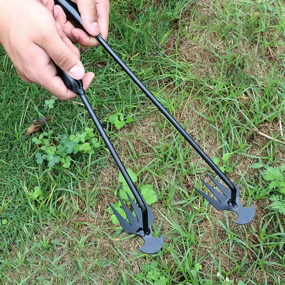 2-in-1 Garden Hoe Cultivator & Weed Puller – Heavy-Duty Rust-Resistant Gardening Tool with Handle