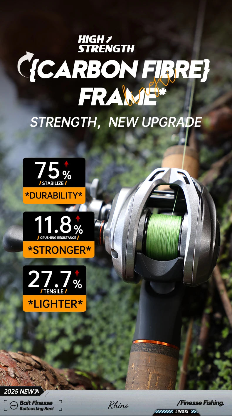 ANATONO Silver Rhino 130g Ultralight Baitcasting Reel BFS Fishing Reel 7.0：1 Gear Ratio Saltwater 8+1BB 6KG Power Baitcaster