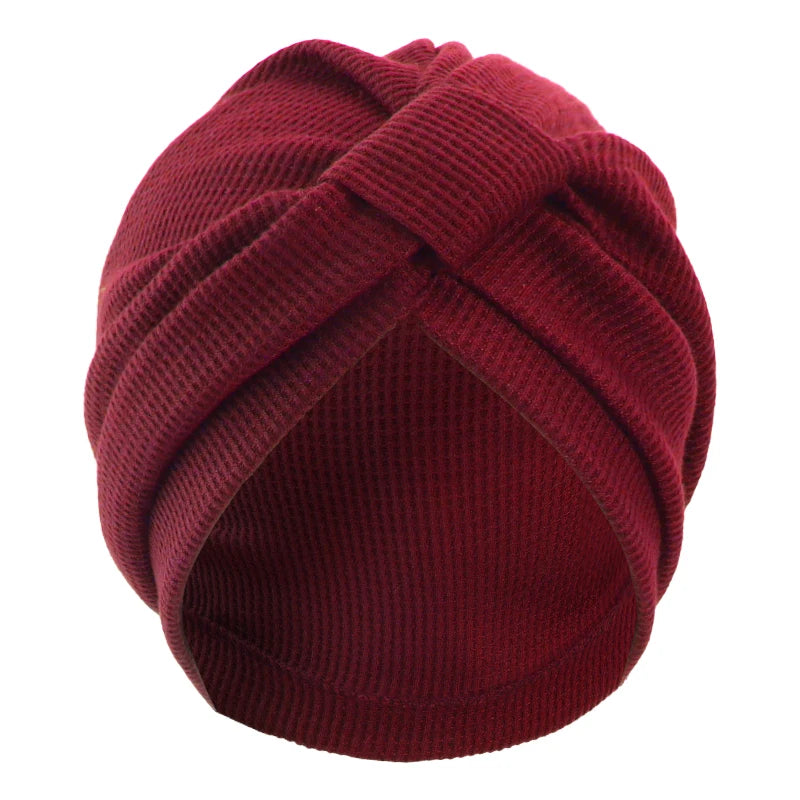 Women's Waffle Cotton Head Scarf Hat
