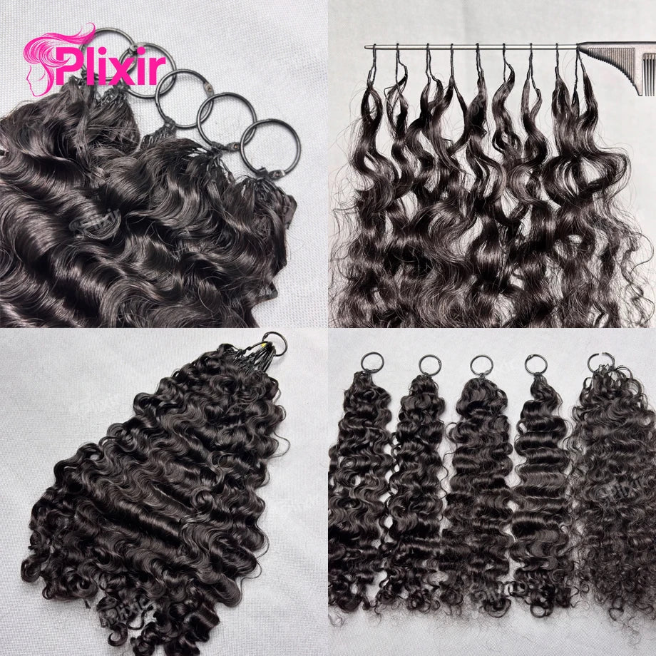 12A Small Spirals Curly Crochet Human Hair Extensions Deep Pixie Curls Braiding Hair Pre Separated Knotless Miracle Knot Braids