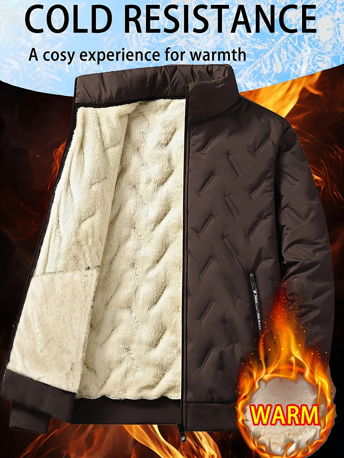 Men's Windproof Winter Puffer Jacket - Warm Padded Zip Coat - photo 9