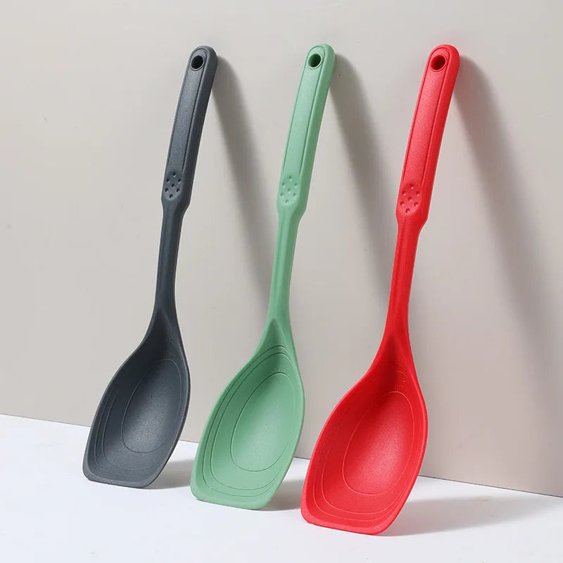 Large Silicone Cooking Spoon - Non-Slip Round Handle Serving Spoon - photo 4
