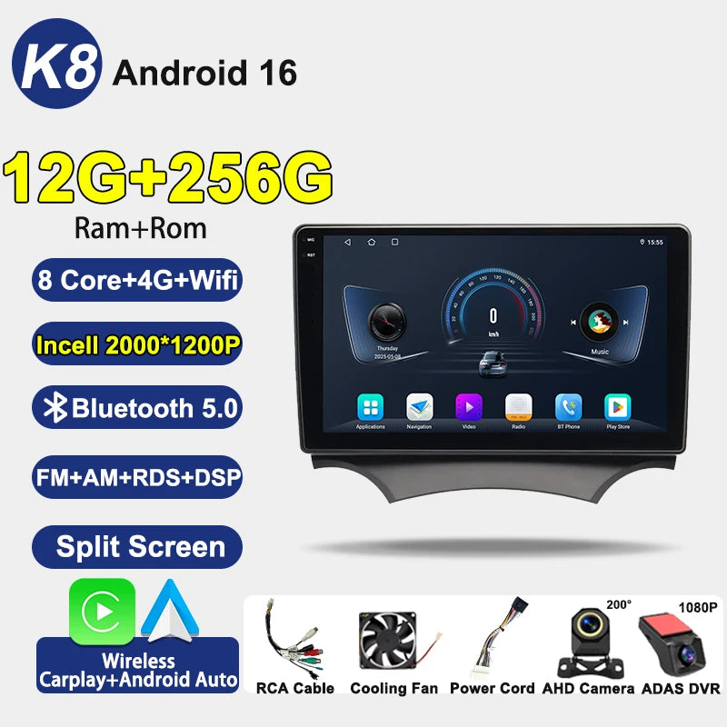 9" Car Stereo with Apple CarPlay & Android Auto, Compatible with Ford Ka (2008-2014)