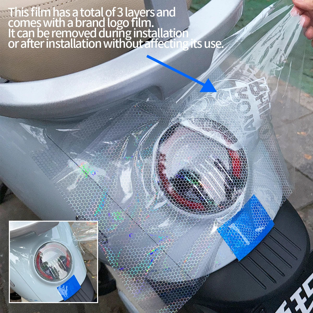 Car Motorcycle Vinyl Wrap Foil Laser Honeycomb Headlights Taillight Tint Film Modify color changing stickers Car styling