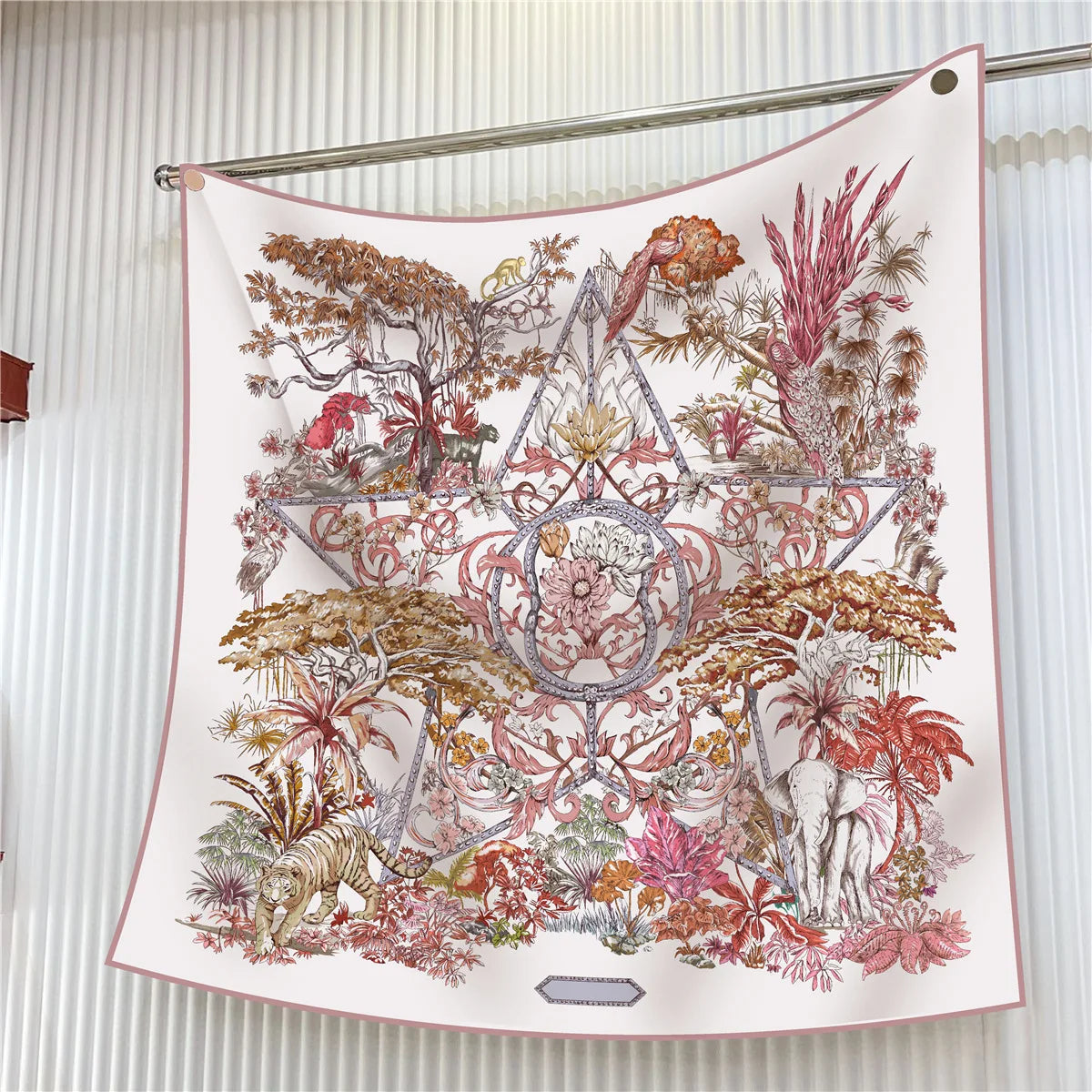 90cm Elegant Floral Silk Scarf for Women - Versatile Fashion Accessory