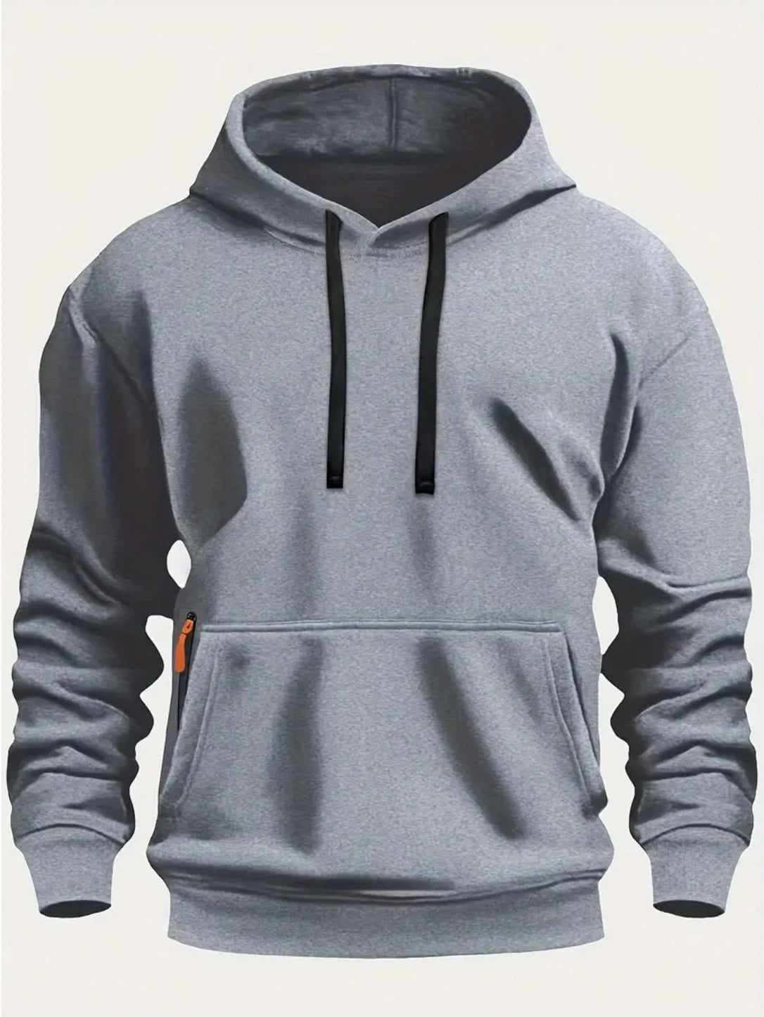 Men's Solid Color Fleece Hoodie - Warm Hooded Pullover Sweatshirt - photo 8