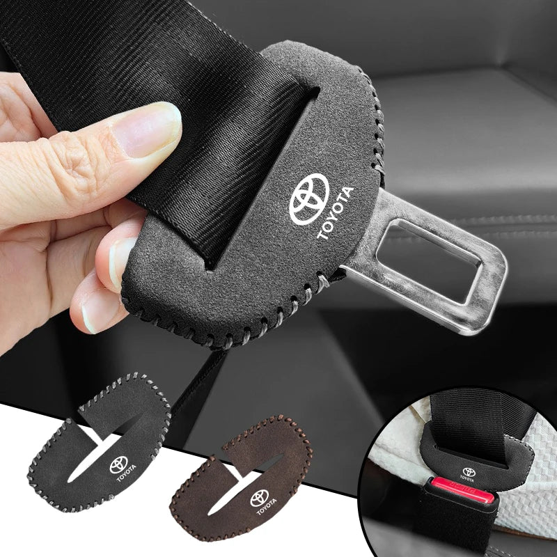 For Toyota Corolla Yaris Aygo Prius Camry Auris Universal Car Seat Belt Buckle Cover Protector Anti-collision Case Leather Wear