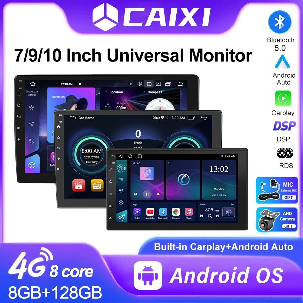 CAIXI Universal 7" 9" 10" 2din Android 16 CarPlay Auto Radio For Volkswagen Fiat Renault Nissan Hyundai Car Multimedia autoradio