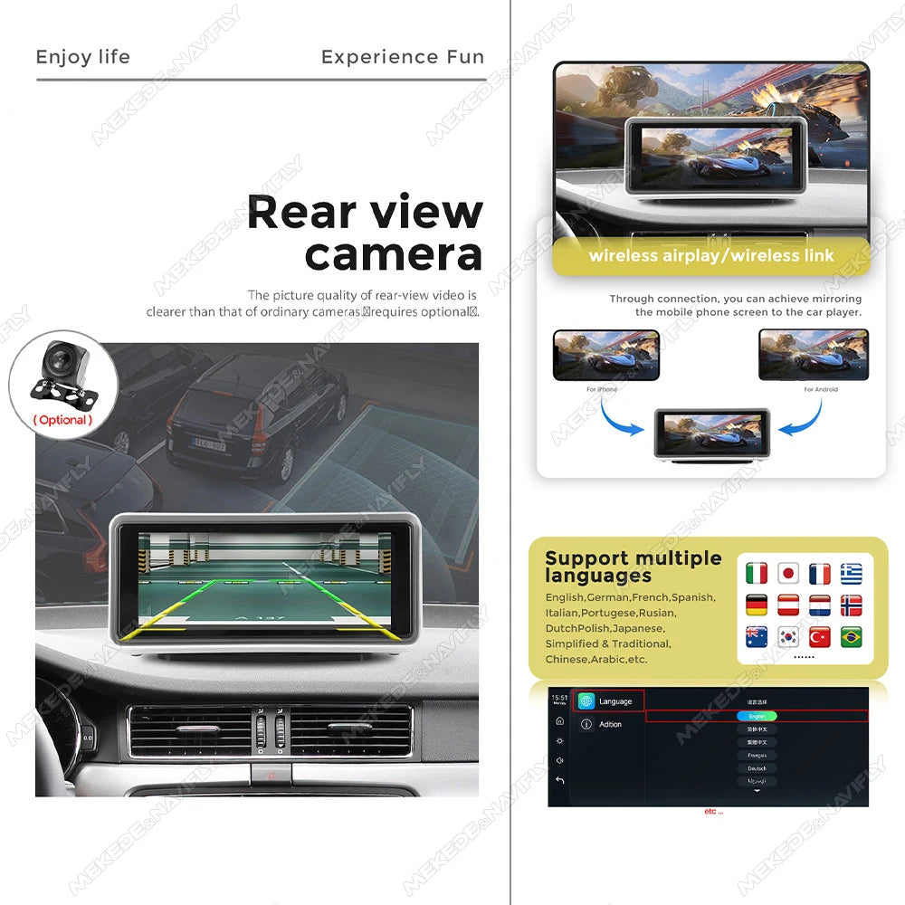 MEKEDE 6.86" Universal Car Stereo — Wireless CarPlay, Android Auto, MP5 Player, DSP, Bluetooth, FM/AUX