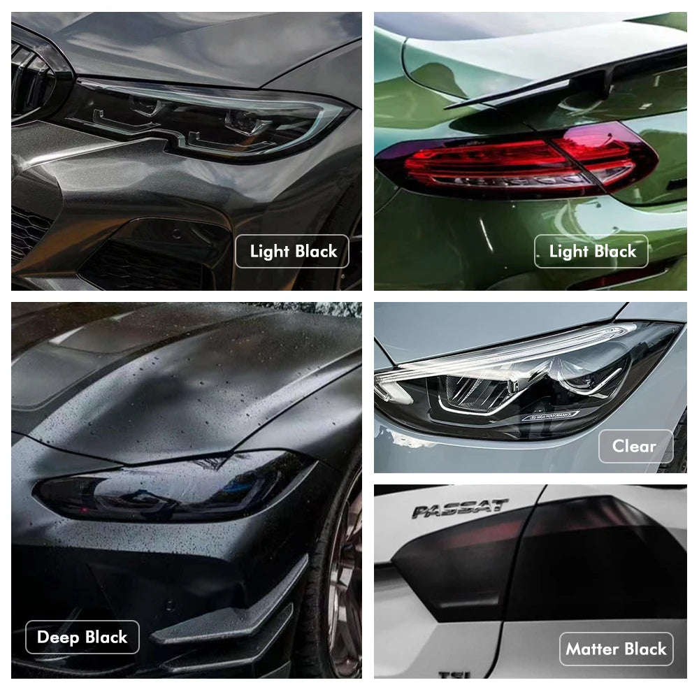30cm Car Headlight Taillight Smoke Black PVC Films Car Vinyl film Tint Headlight Taillight Wrap Cover Sticker for Car Accessorie