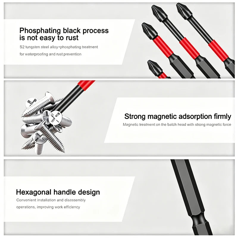 20pcs Magnetic Screwdriver Bit Set PH2 Phillips 25mm Anti-slip Shockproof Alloy Steel Impact Drill Bits for Outdoor Decoration