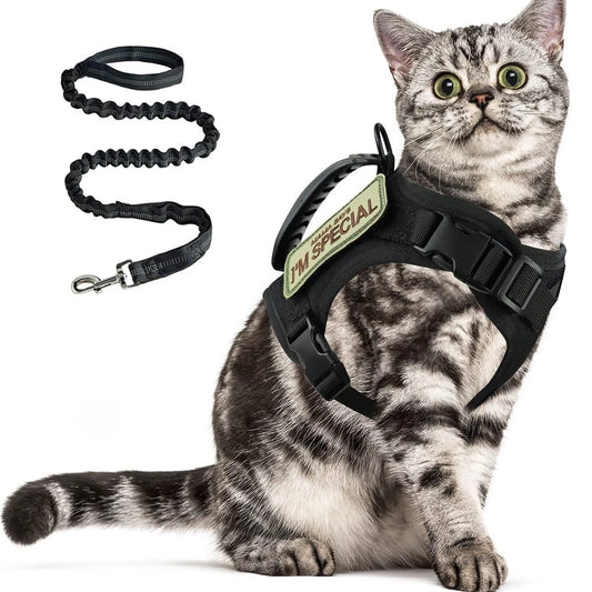 Tactical Cat Harness with Handle - Mesh Vest for Large Cats & Small Dogs