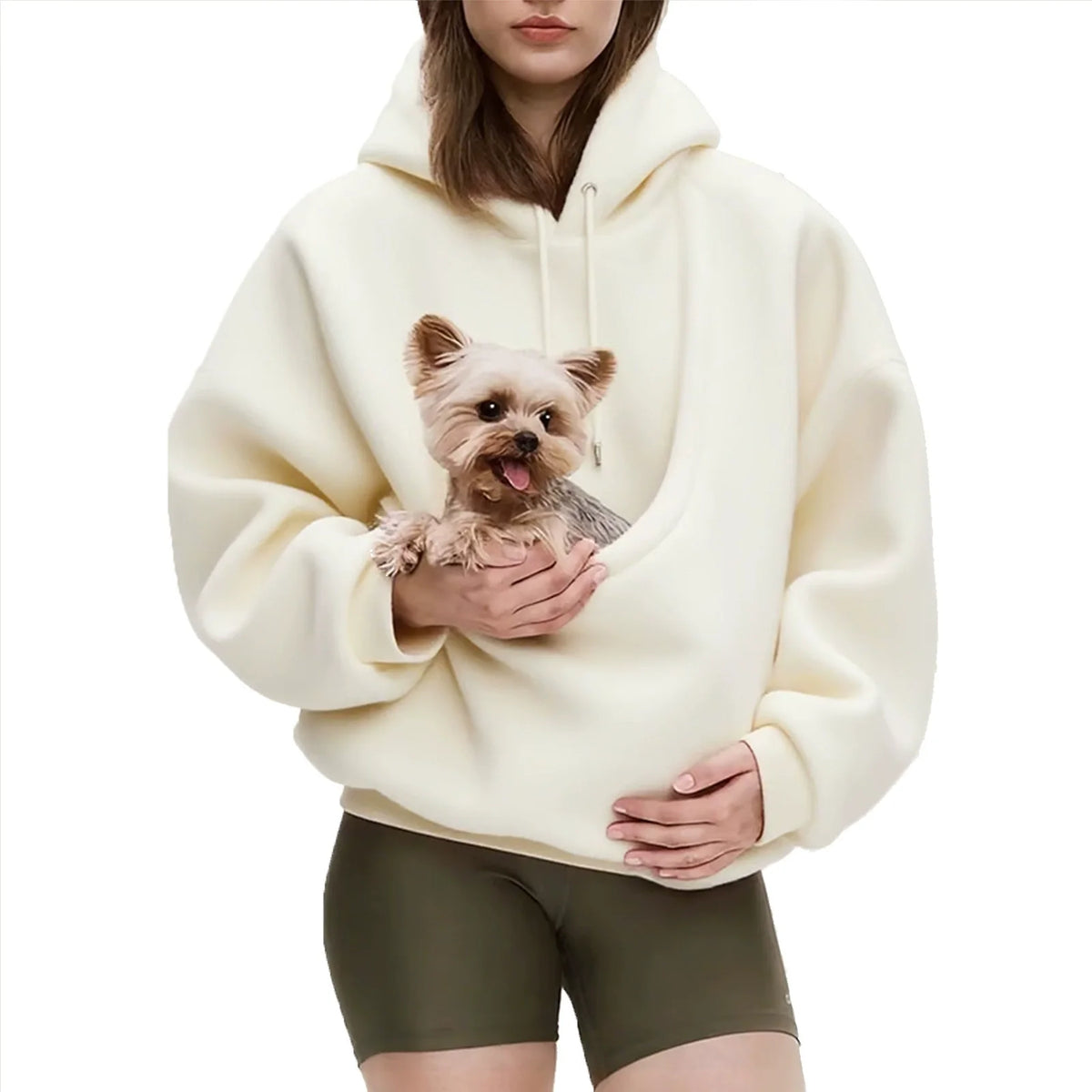 Women's Pet Carrier Hoodie with Kangaroo Pouch for Small Dogs and Cats