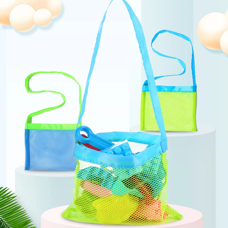 Ultralight Outdoor Mesh Beach Bag For Kids Children Beach Shells Toys Clothes Pocket Toy Storage Organiser Foldable Portable Bag