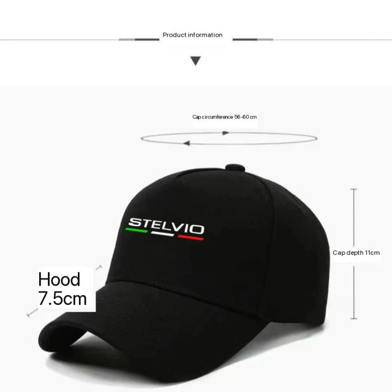 Car Hats Casual Baseball Caps Sunscreen Cotton Ventilate Hat for Alfa Romeo STELVIO Auto Accessories