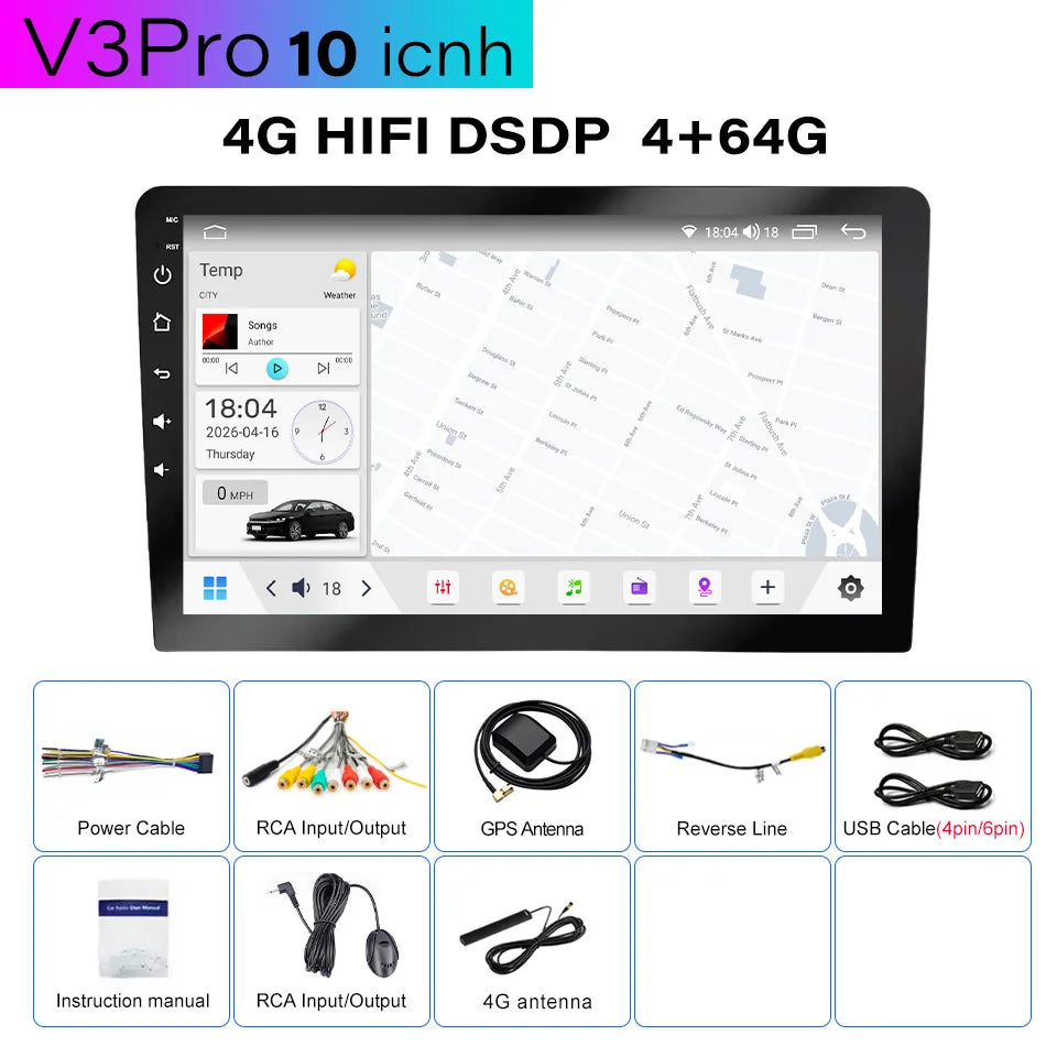 CAIXI Universal 7" 9" 10" 2din Android 16 CarPlay Auto Radio For Volkswagen Fiat Renault Nissan Hyundai Car Multimedia autoradio