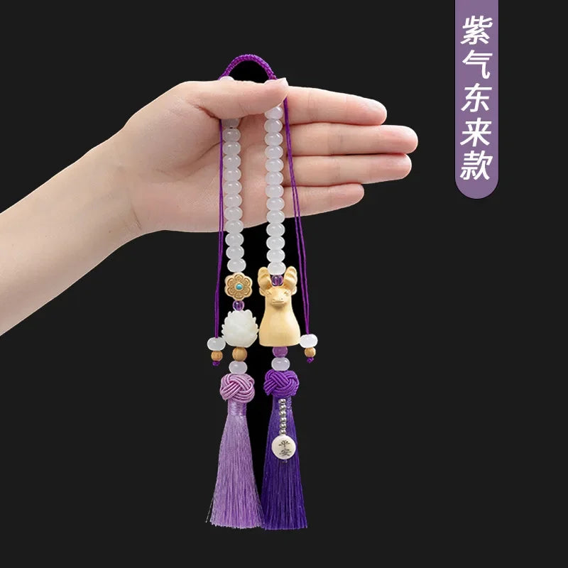 Chinese Traditional Culture Buddha Bodhi Car Pendant High-end Ping An Car Jewelry Car Lotus Rearview Mirror Pendant Oranments