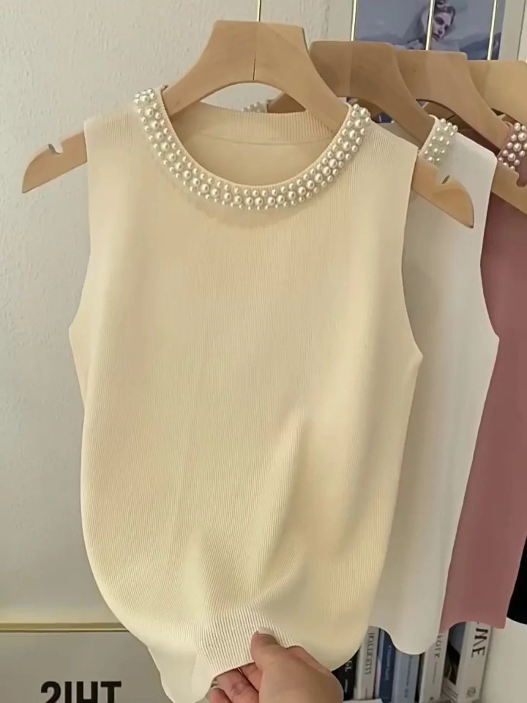Women's beaded knit tank top, sleeveless vest — view 20 of 20