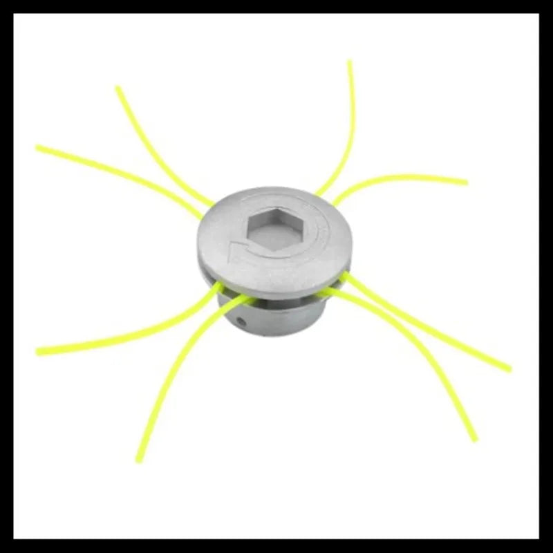 Universal Aluminum Grass Trimmer Head With 4 Lines Brush Cutter Head Thread Nylon Grass Cutting Line Head for Lawn Mower Silver
