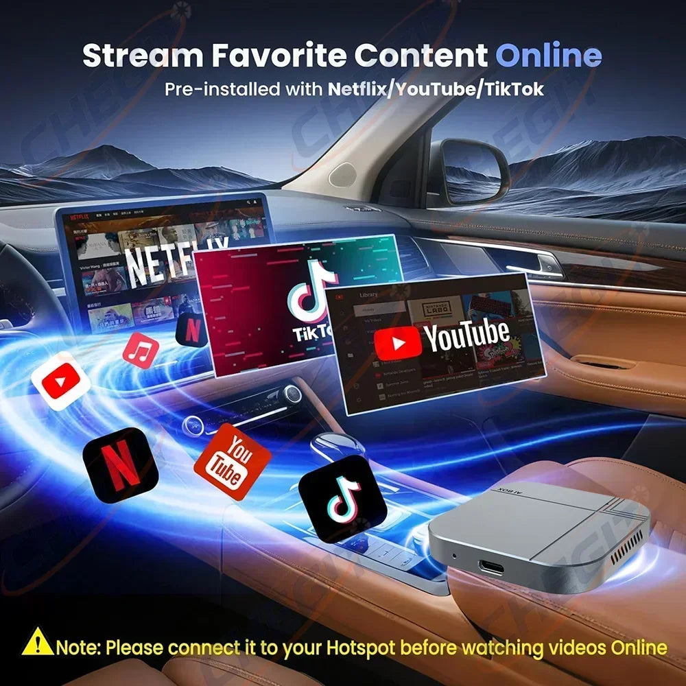 2026 Android AI Box 4G+64G/2G+32G Wireless CarPlay Adapter Android Auto TV Box For Youtube Netflix For VW Toyota Hyundai Ford