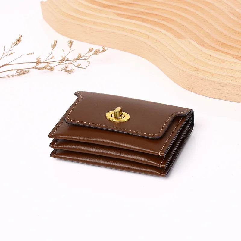 Women's Fashion Short PU Leather Wallet – Slim Coin & Card Holder Purse