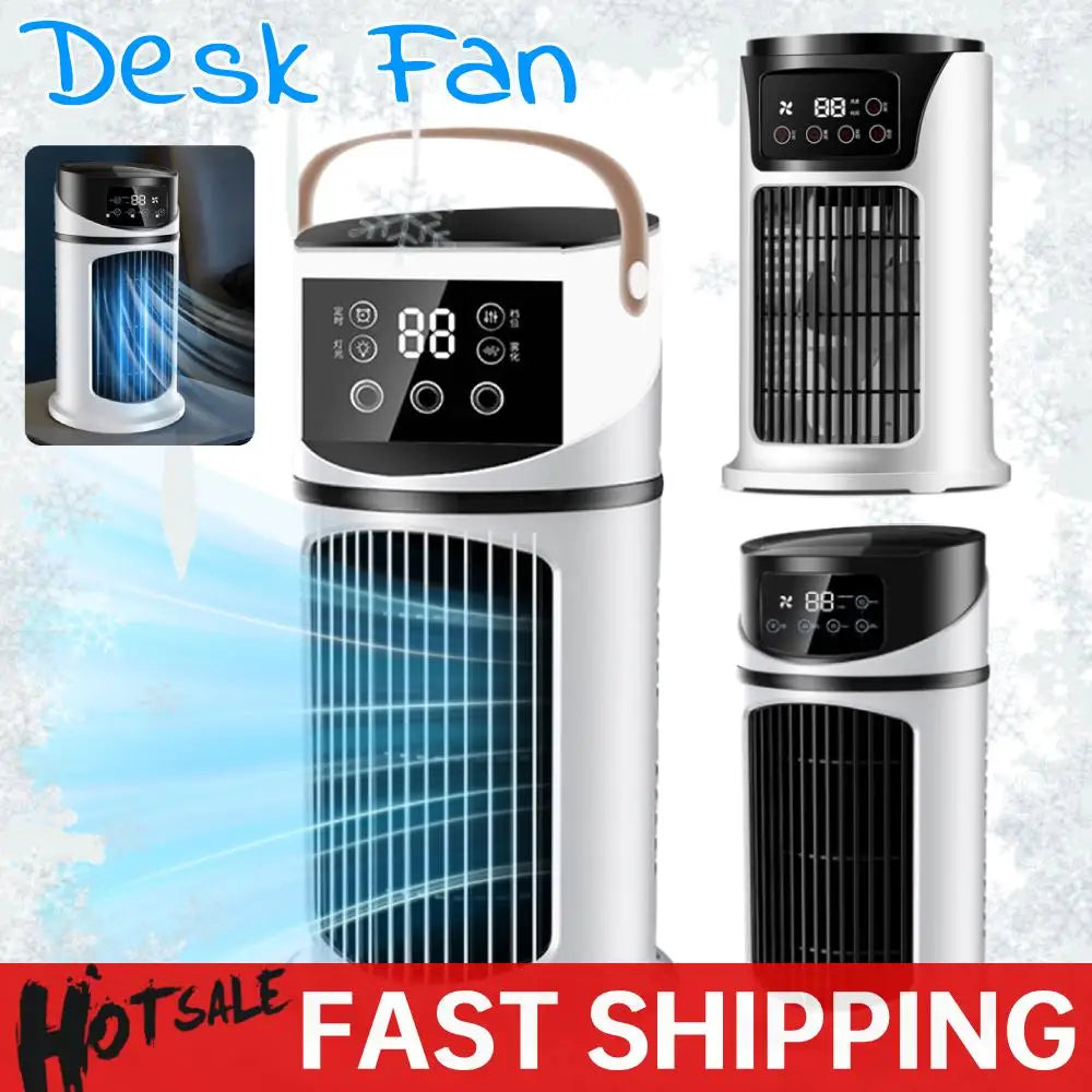 Portable Misting Desk Fan – Quiet Air Cooler with Humidifier & Timer for Home & Office