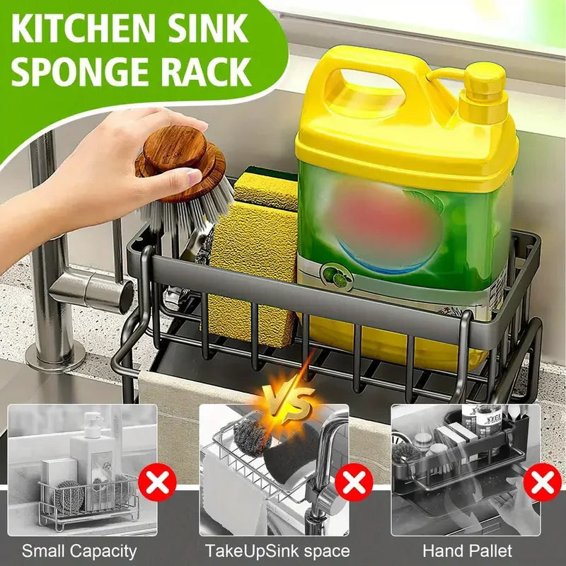 Stainless Steel Sink Drying Rack – Large Capacity, Upgraded Load-Bearing, Rust-Resistant, Nail-Free Kitchen Organizer