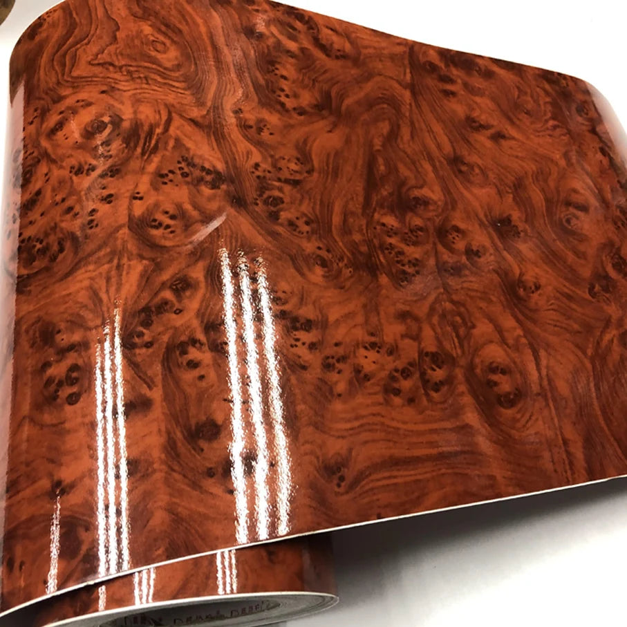 Wood Grain Vinyl Wrap — Self-Adhesive Car Interior Film, DIY Trim