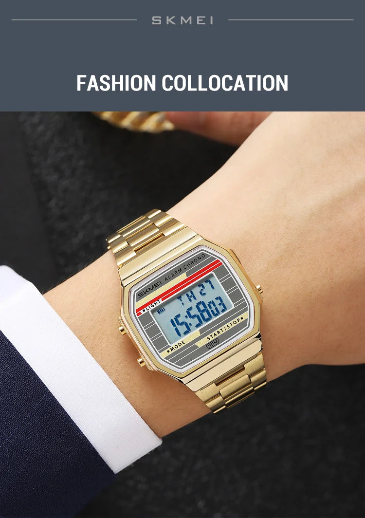 SKMEI 2514 Fashion Men's Electronic Watch Luminous Multifunction Clock Waterproof Calendar Alarm Clock Student Digital Watches