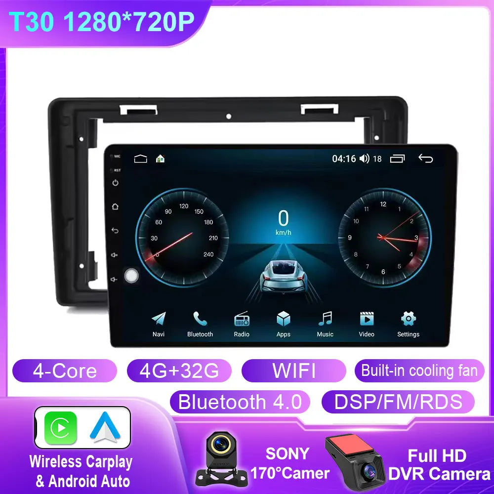 Car Stereo with Apple CarPlay & Android Auto, Compatible with Citroen C2 & C3 (2001-2010)