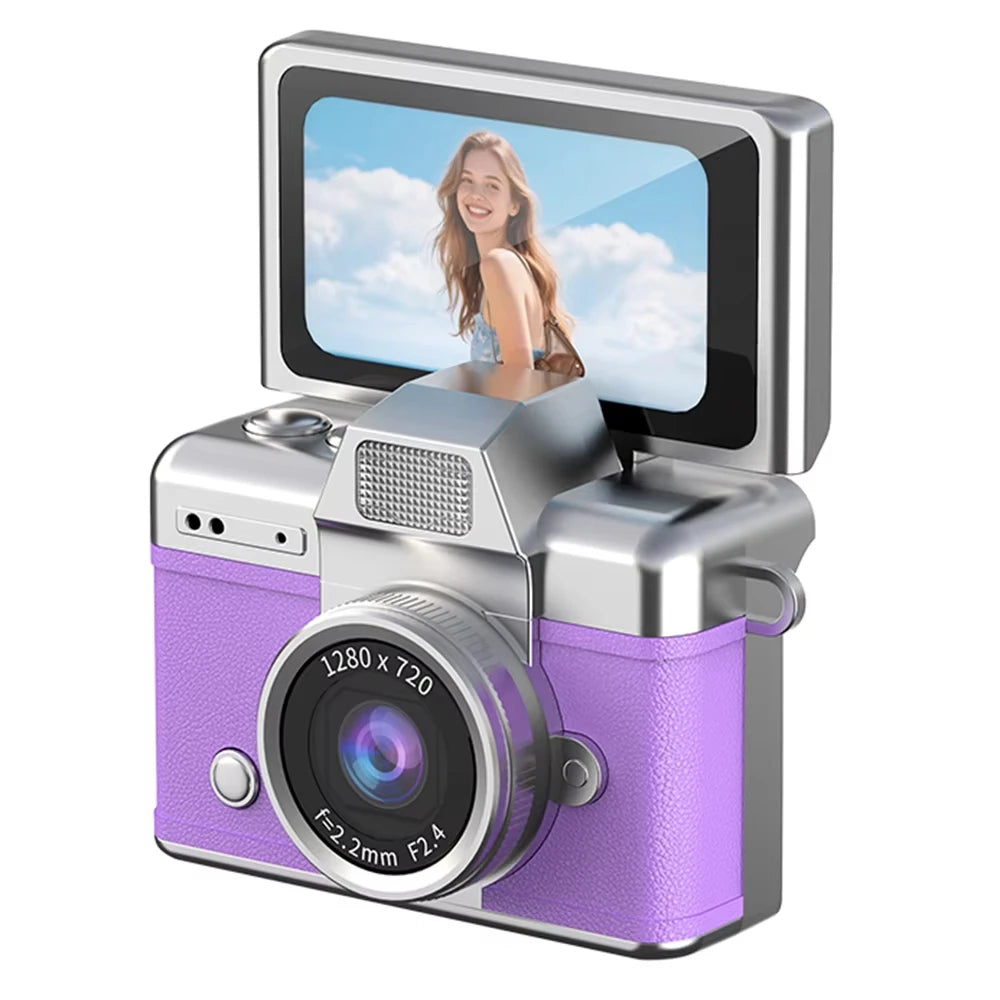 Ourlife Retro CCD Keychain Camera — Flip Screen Mini Camcorder