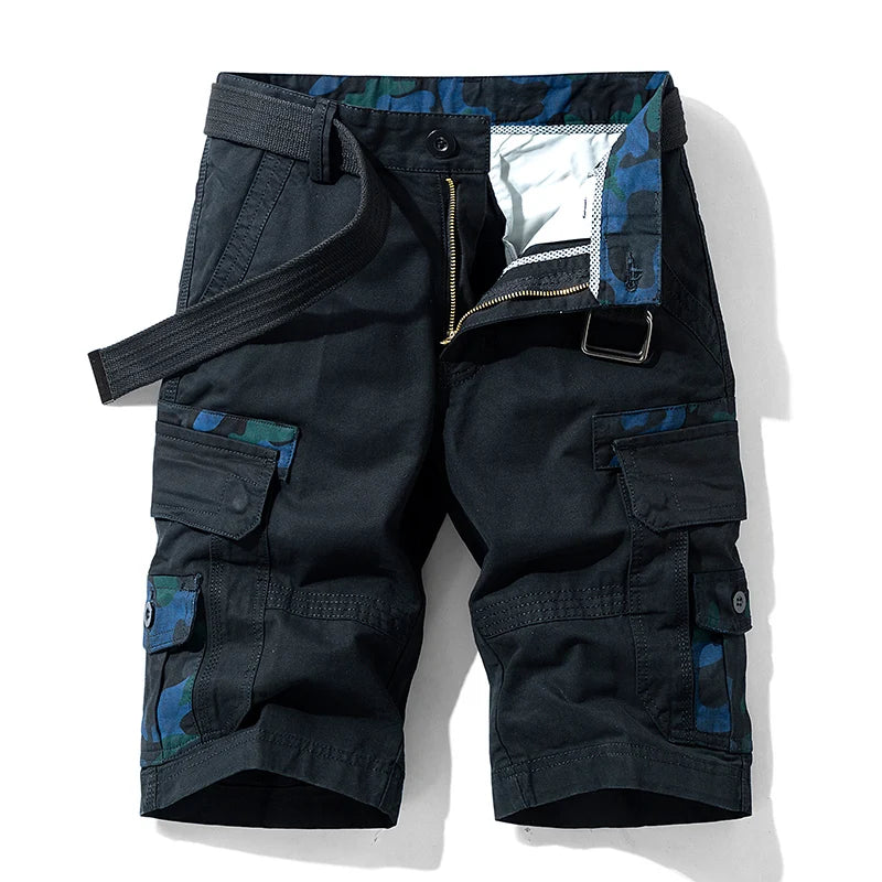 Men's Cargo Camouflage Shorts — Cotton Multi-Pocket Casual Beach Shorts