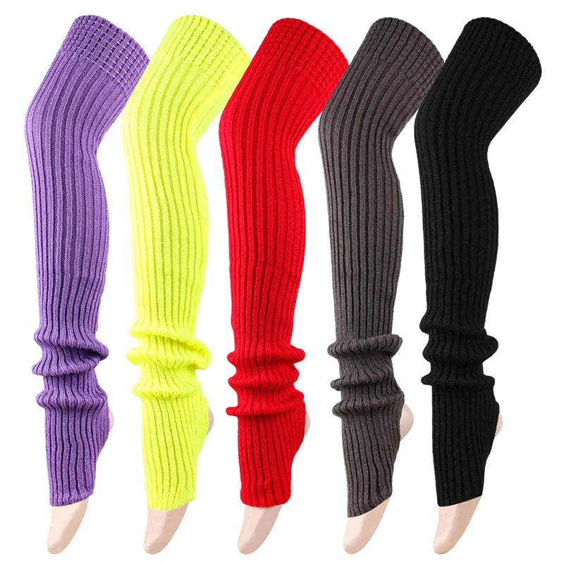 Women's 80cm Long Knit Leg Warmers - Loose Dance & Yoga Socks