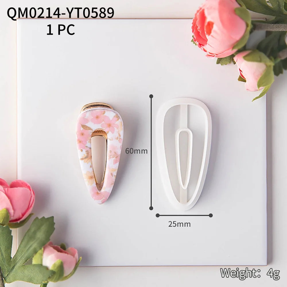 1PC Various Styles Geometric Shape Flower Tile Pattern Polymer Clay Mould Hairpin Embossing Clay Mold Jewelry Making Clay Tools
