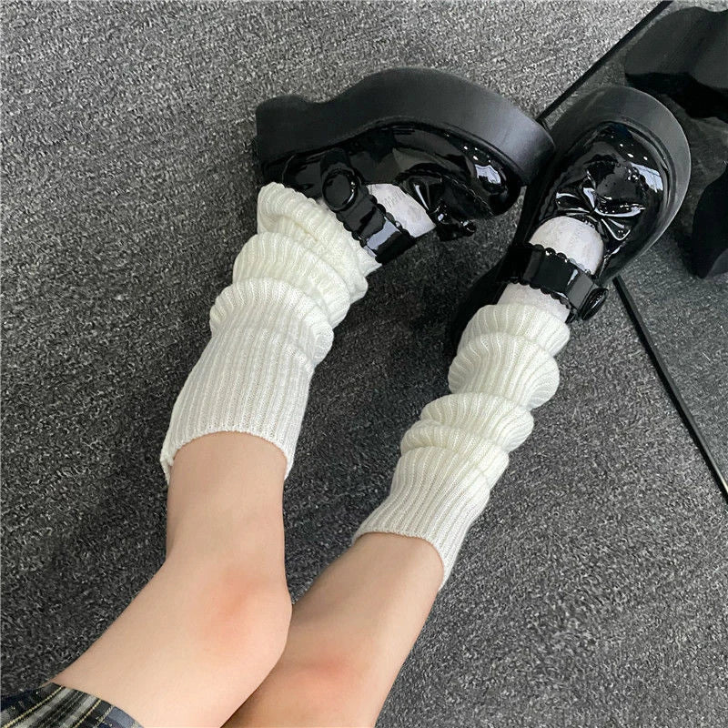 Women's Thigh High Knit Leg Warmers - Brown & Black