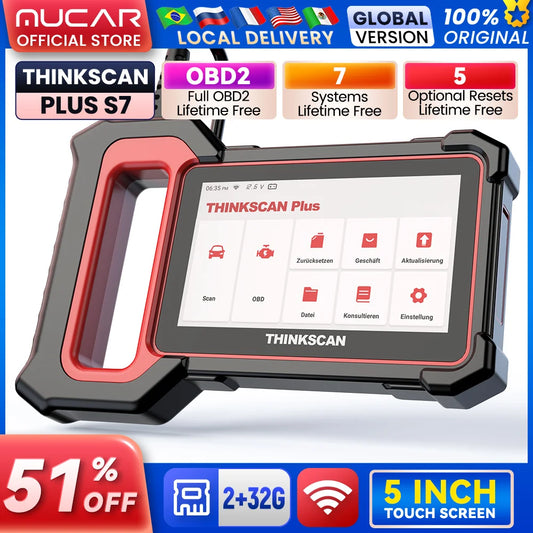 THINKCAR THINKSCAN PLUS OBD2 Scanner ABS SRS ECM TCM BCM IC AC Reset