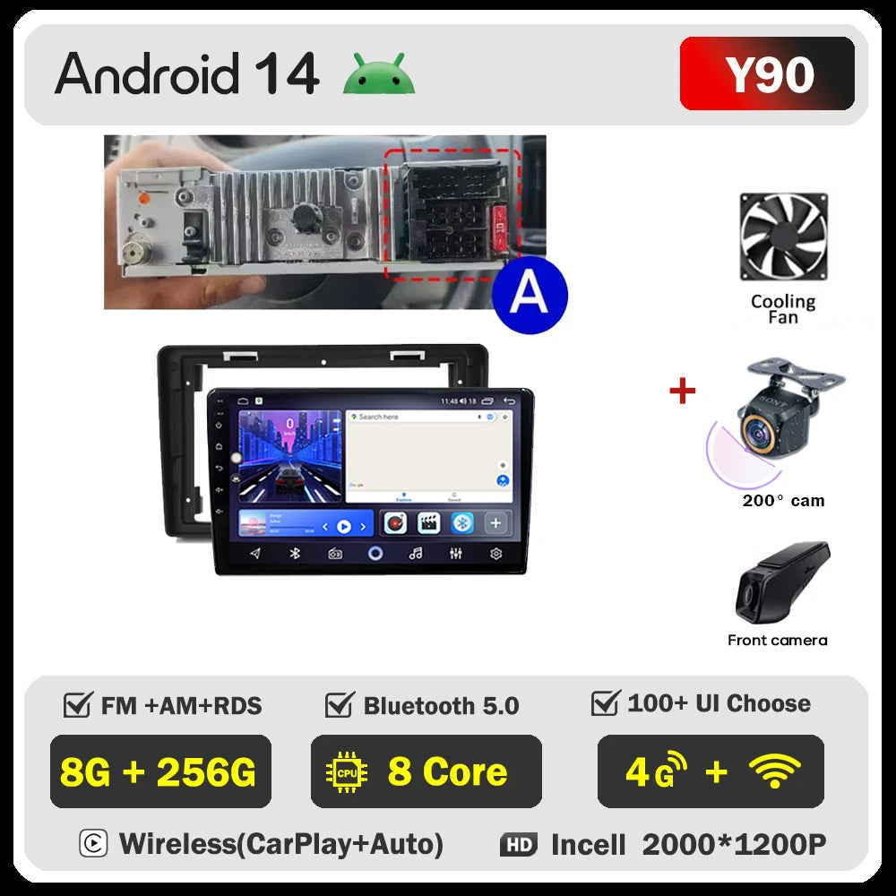 Car Stereo with Apple CarPlay & Android Auto, Compatible with Renault Trafic 2, Opel Vivaro A & Nissan Primastar