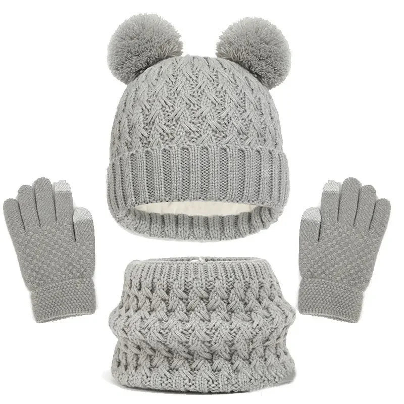 Kids Knit Beanie, Scarf & Gloves - 3 Piece Winter Set - photo 5