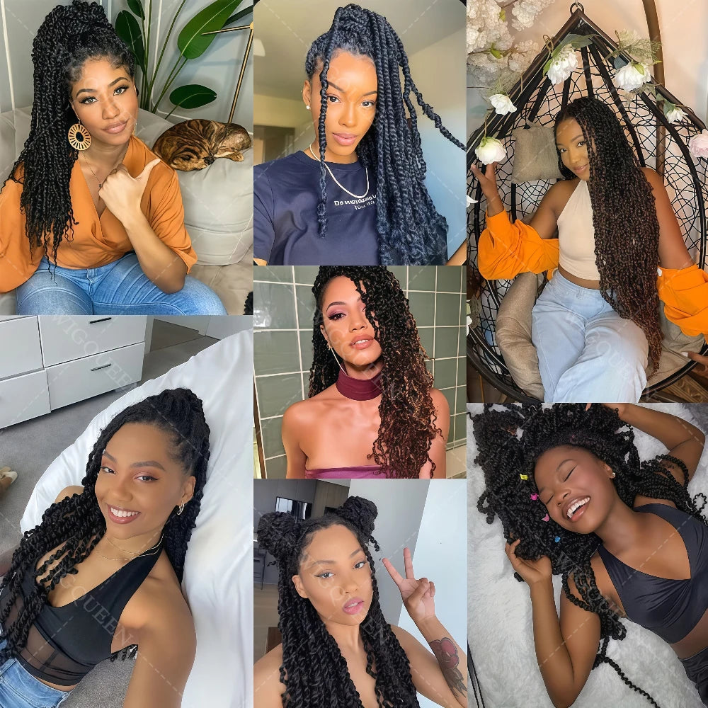 15A Small Spirals Curly Miracle Knots Feather Crochet Human Hair For Boho Braiding Invisible Knot PreSeparated Knotless Kinky Curly Crochet Human Hair Extensions Reusable Pre looped Natural Black Crochet Bundles With String B